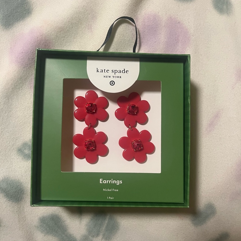 Kate Spade Red Flower Earrings
